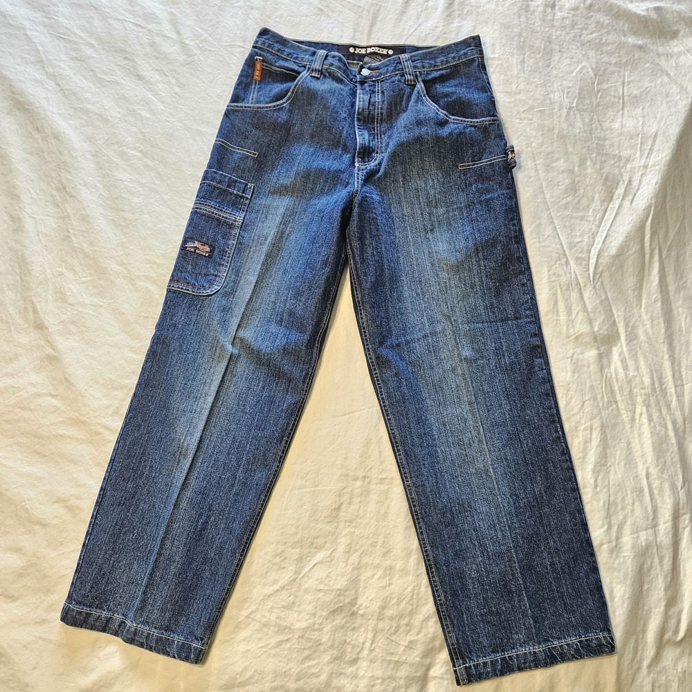 Vintage‎ Y2K Joe Boxer Jeans Carpenter Baggy Size 34x30 8 Ball Denim Skater
